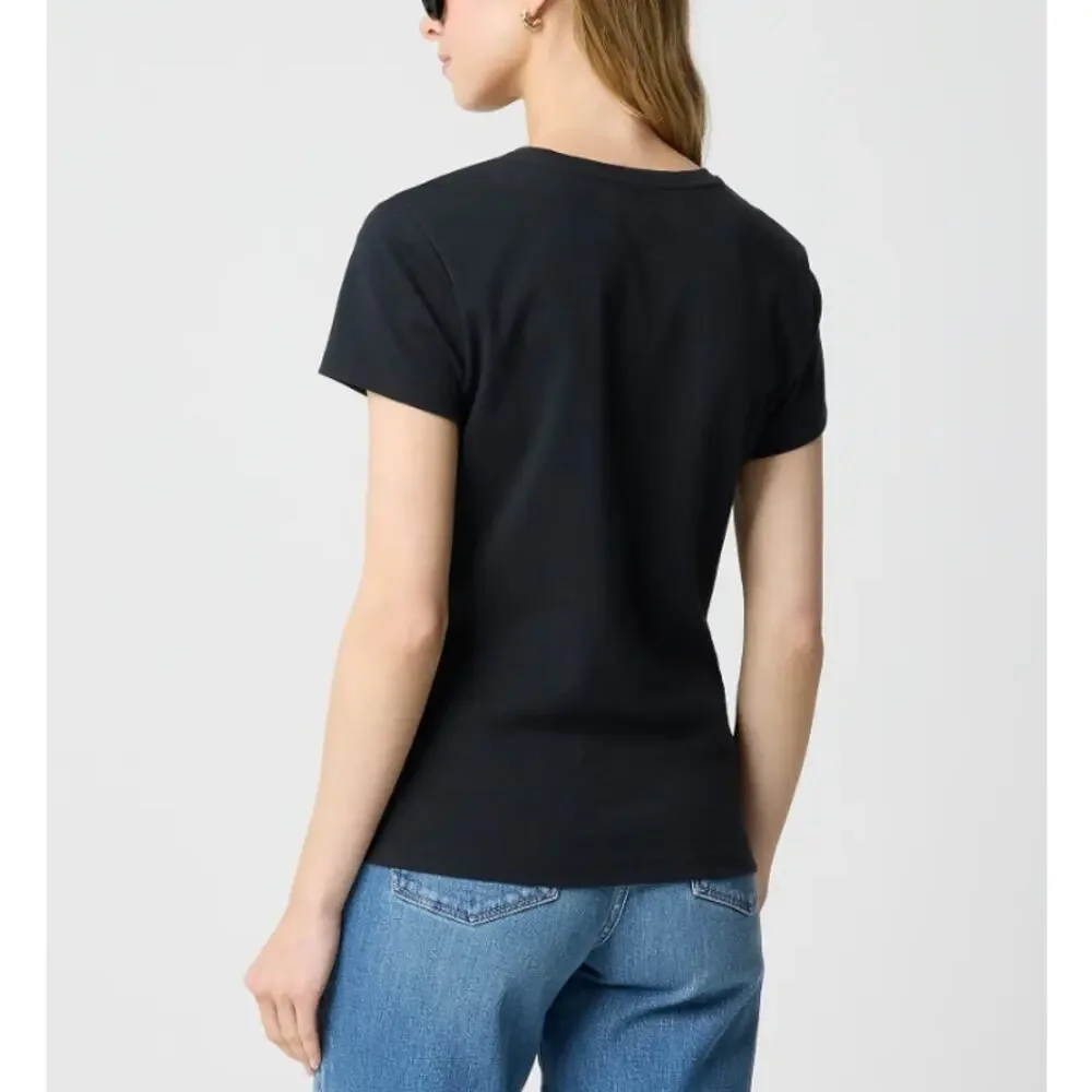 J.Crew Essential Short-Sleeve Crewneck Tee WMNS S Black Short Sleeve Lightweight